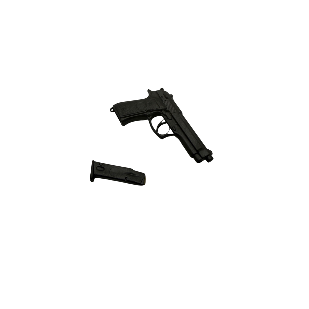 Beretta-Style Black Pistol + Magazine (1:6)