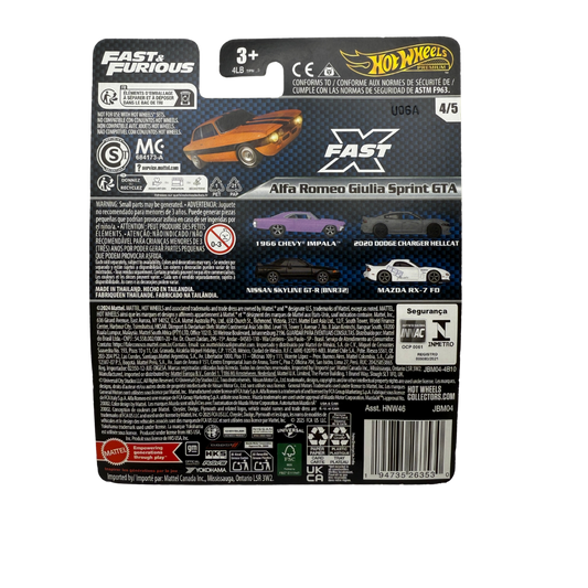 Hot Wheels Alfa Romeo Giulia Sprint GTA – Fast & Furious Premium (4/5)