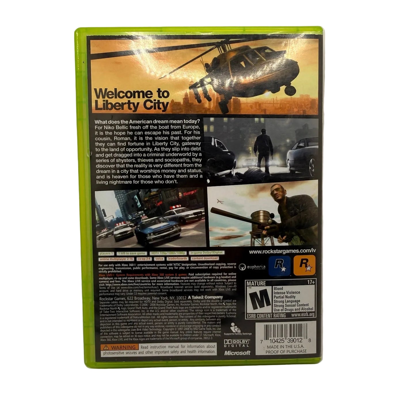 Grand Theft Auto IV Xbox 360 Game