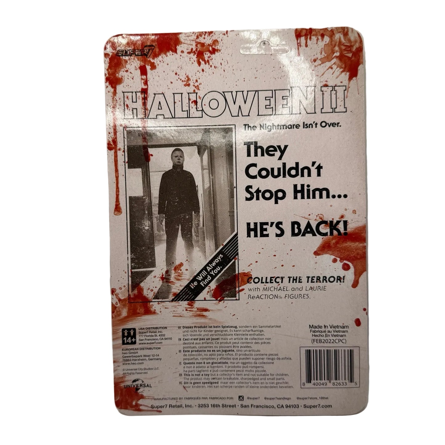 Super7 ReAction Halloween II – Michael Myers Blood Splattered Action Figure