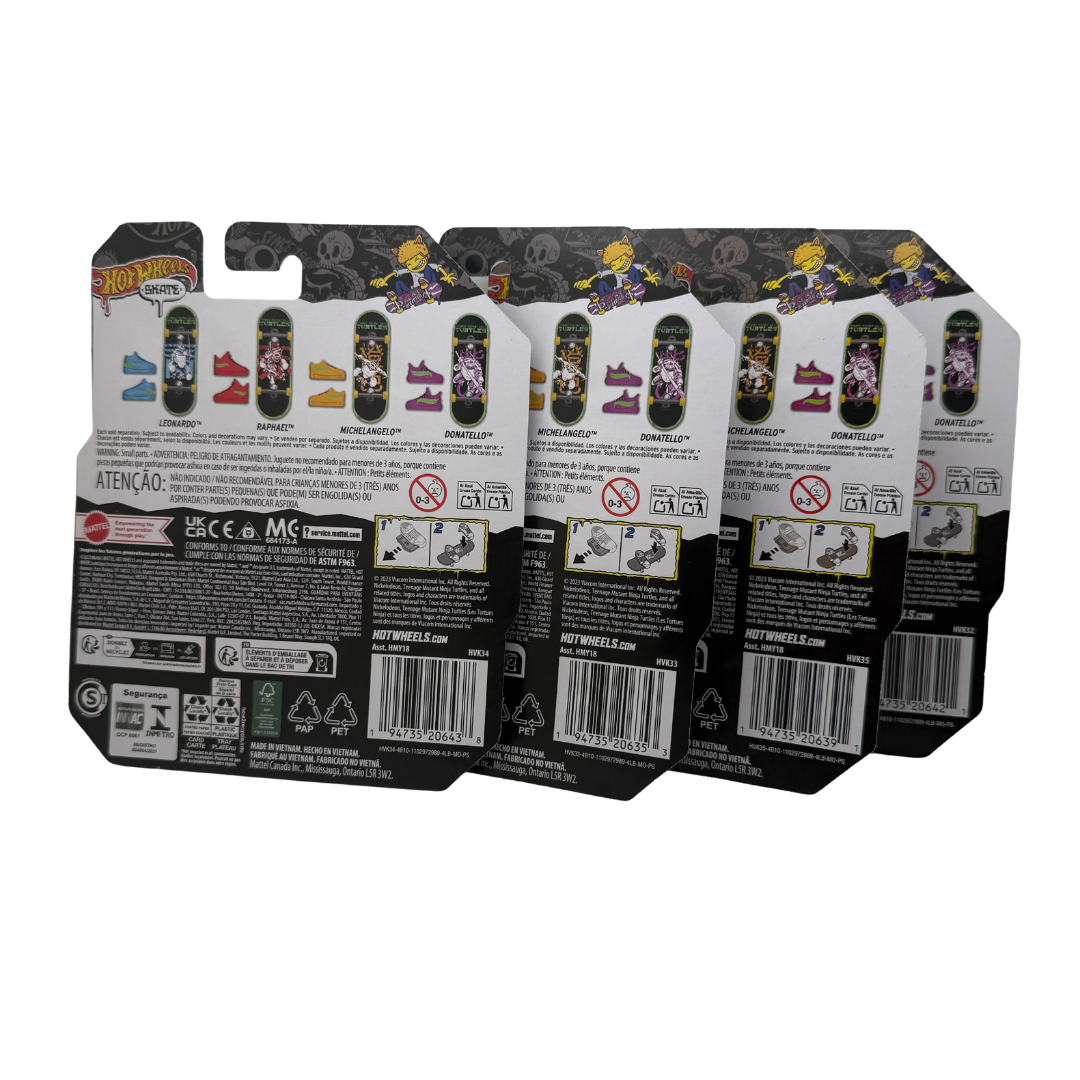 Hot Wheels Skate x Teenage Mutant Ninja Turtles 4-Pack
