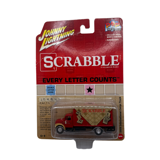 Johnny Lightning Pop Culture 1999 International Cargo Truck – Scrabble Edition | Die-Cast Collectible
