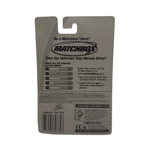 Matchbox 2001 Chevrolet Silverado 4x4 Pickup #7/75 Team Rescue – Vintage Diecast Truck