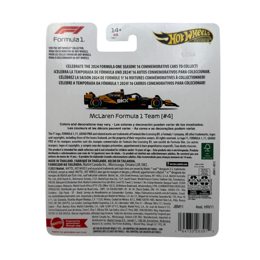 Hot Wheels Premium – McLaren Formula 1 Team (#4) – 2024 Series