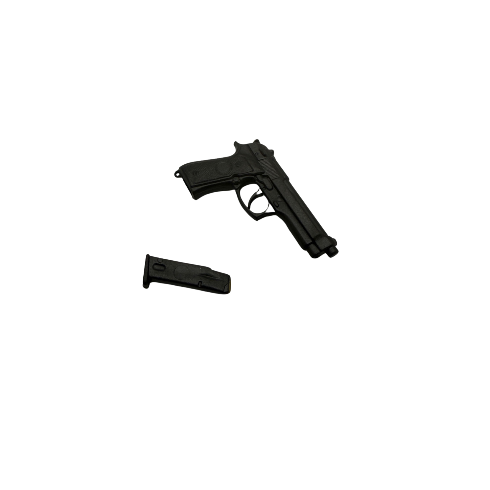Beretta-Style Black Pistol + Magazine (1:6)