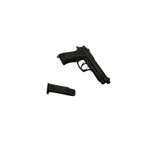 Beretta-Style Black Pistol + Magazine (1:6)