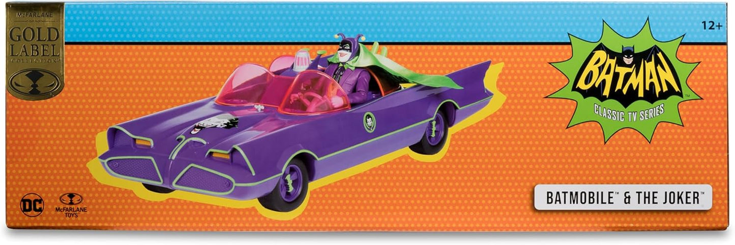 McFarlane Toys - DC Retro Batmobile & The Joker (Batman 66') 2pk, Gold Label, Amazon Exclusive
