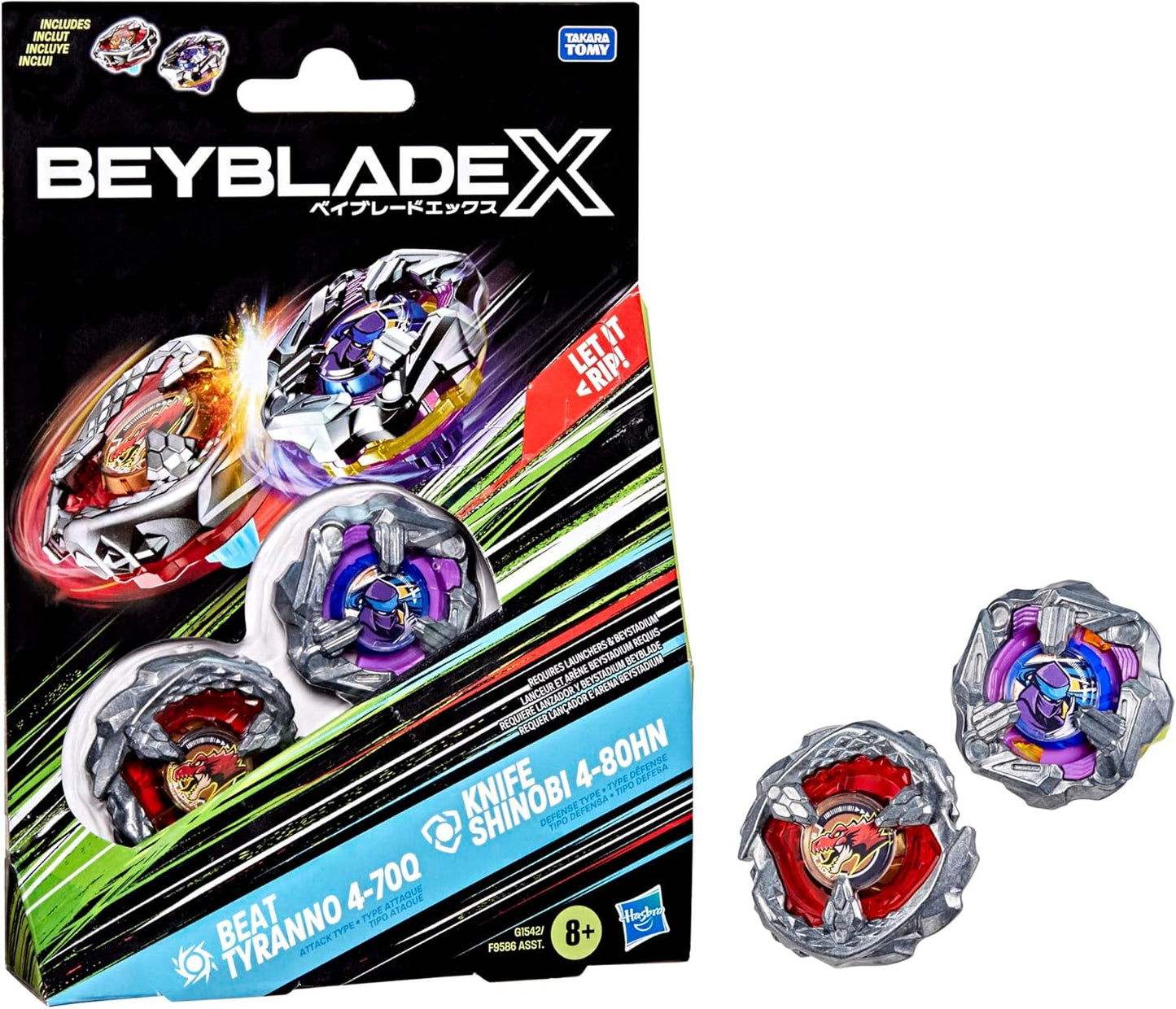 Beyblade X Dual Pack – Beat Tyranno & Knife Shinobi