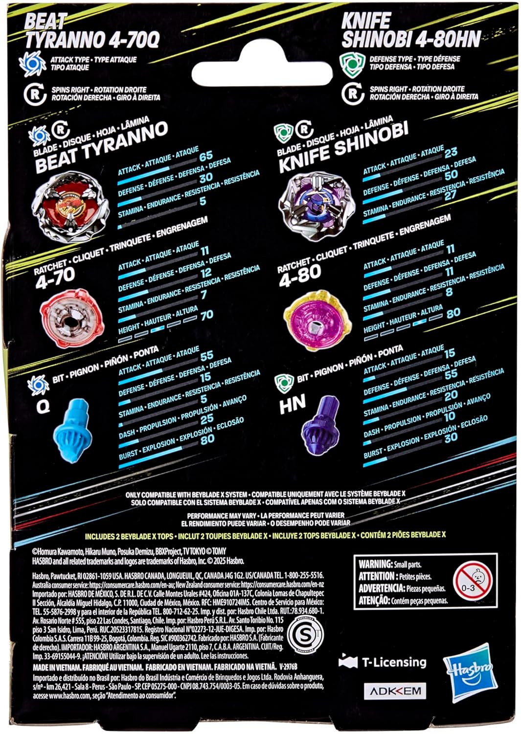 Beyblade X Dual Pack – Beat Tyranno & Knife Shinobi
