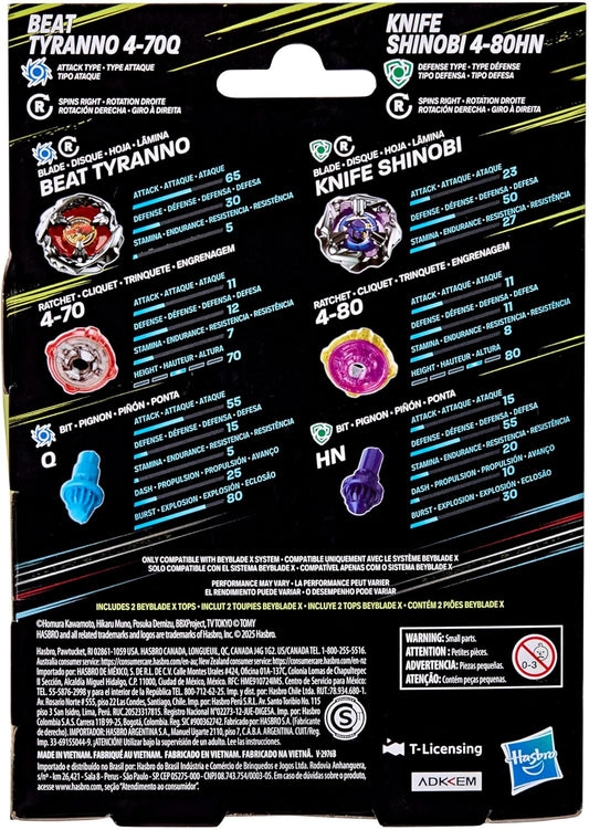 Beyblade X Dual Pack – Beat Tyranno & Knife Shinobi