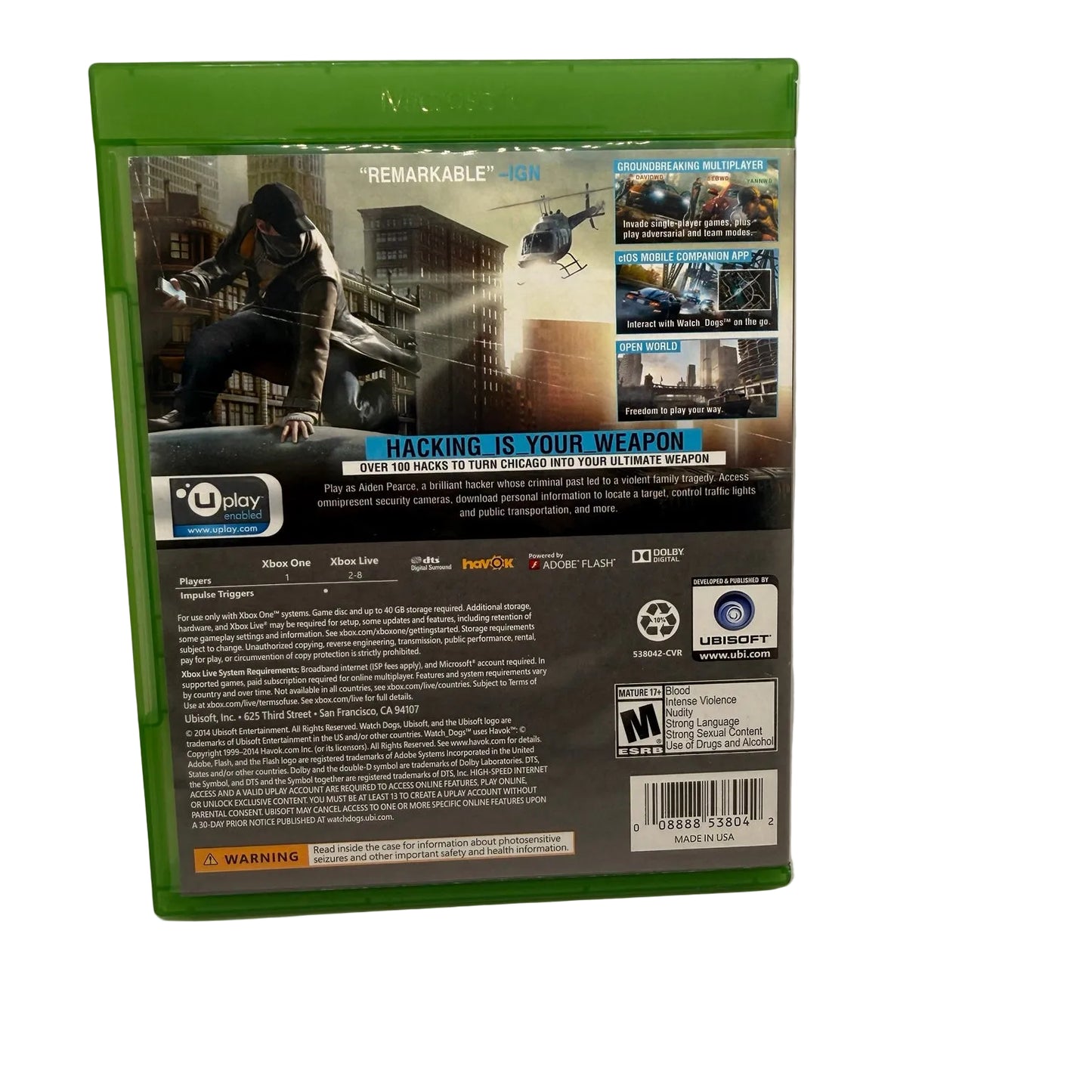 Watch Dogs Xbox One Game