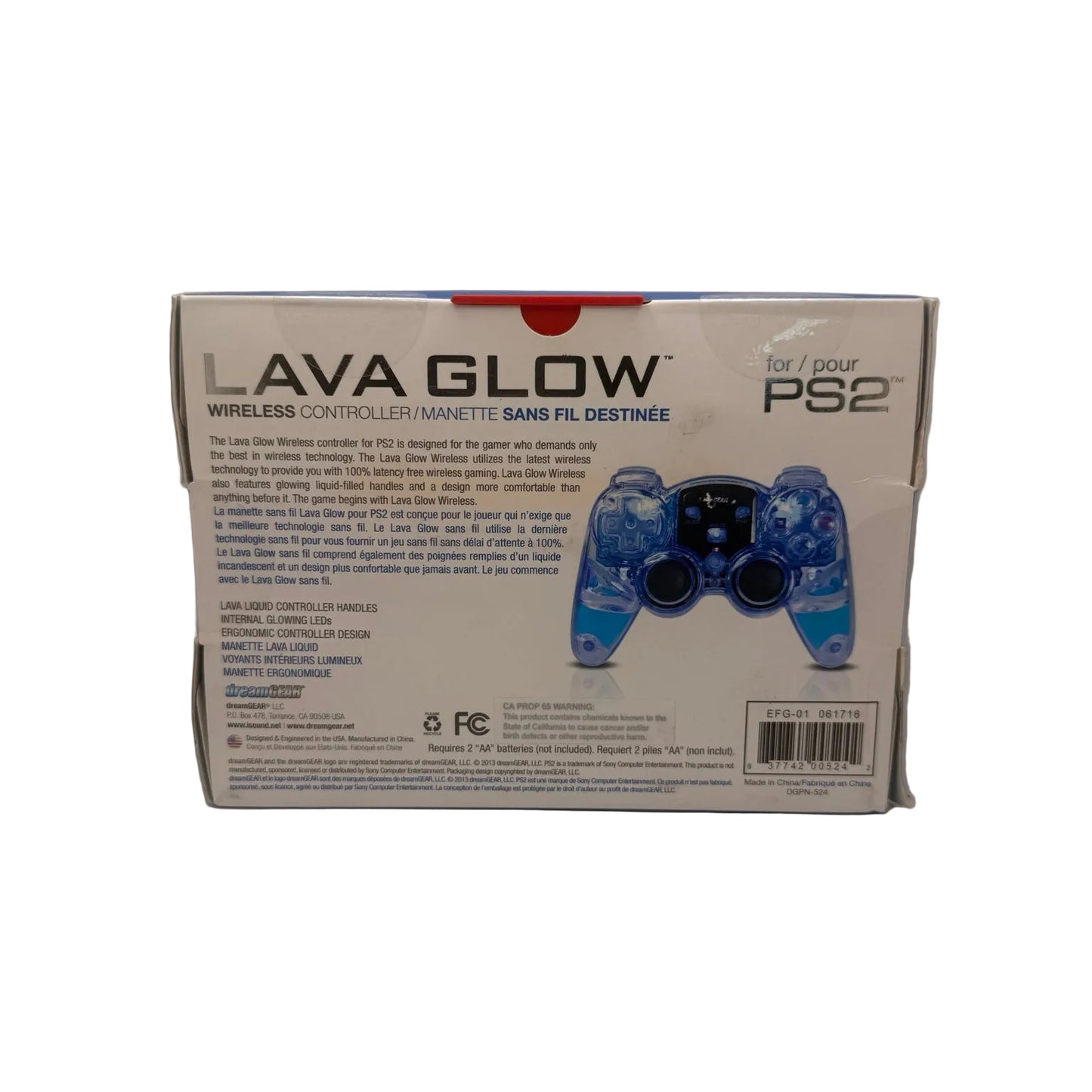 DreamGEAR Lava Glow Wireless Controller for PS2 – Clear/Blue
