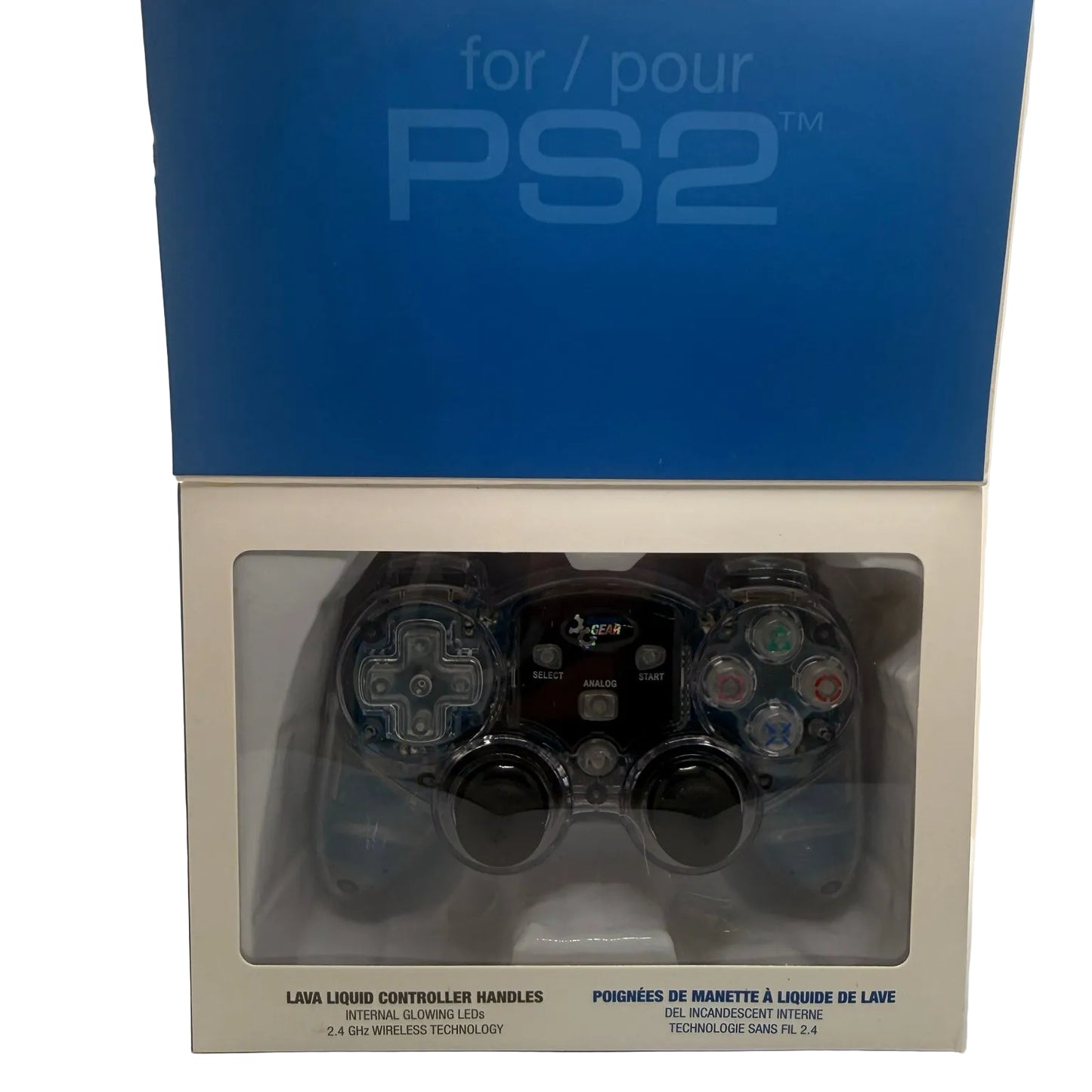 DreamGEAR Lava Glow Wireless Controller for PS2 – Clear/Blue