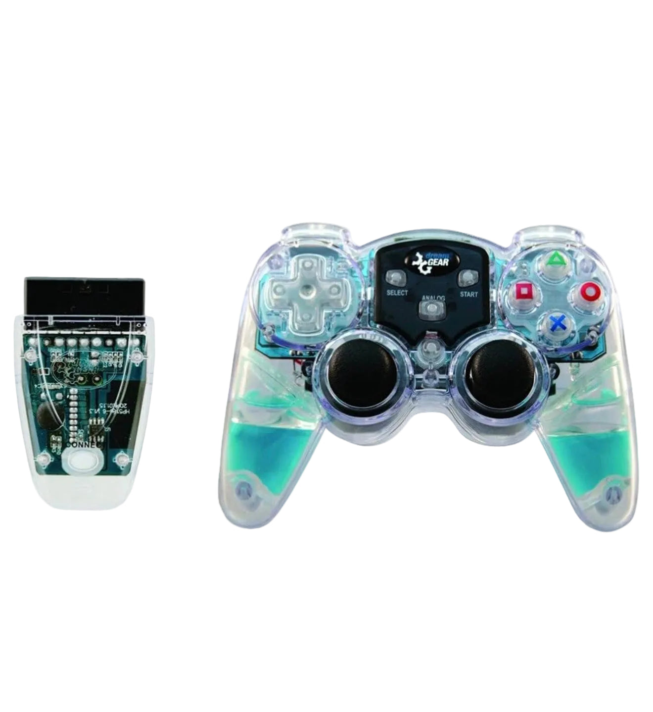 DreamGEAR Lava Glow Wireless Controller for PS2 – Clear/Blue
